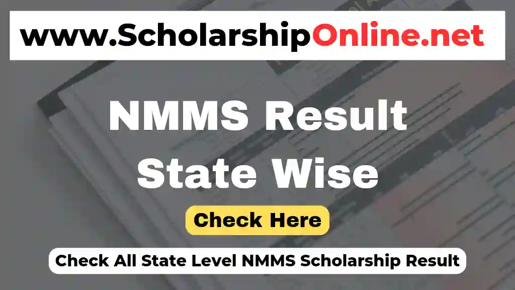 NMMS Result 2024 : Check All State Level NMMS Result
